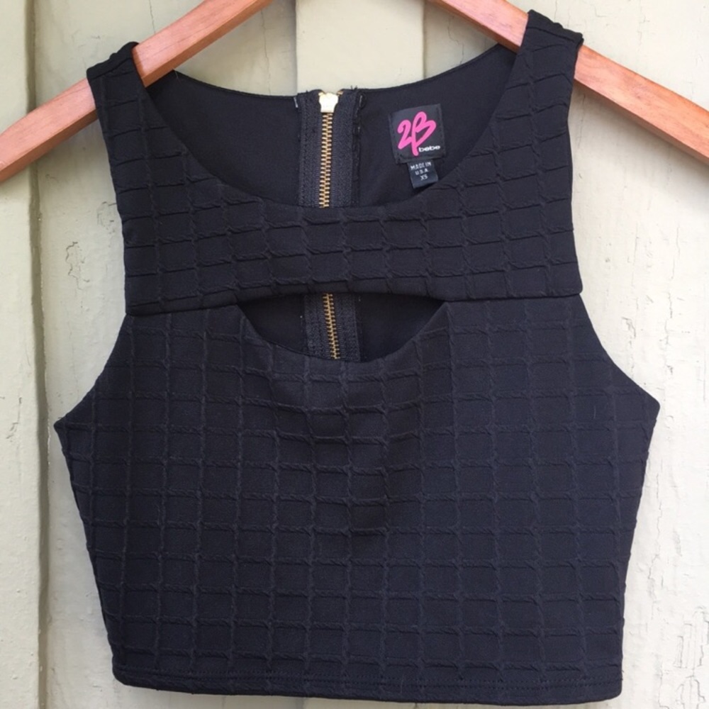 2B Bebe Waffle Keyhole Top - Picture 1 of 7